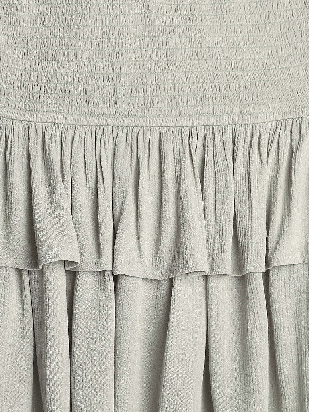 Women Green Layered Mini Skirt - Image 3