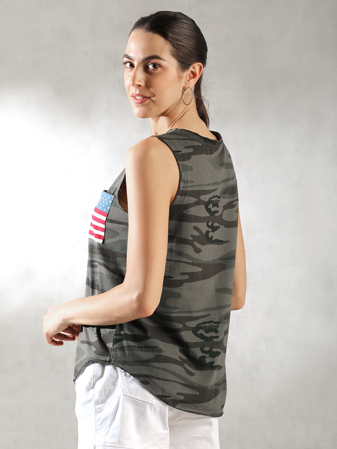 Women Green Flag Print Tank Top - Image 5