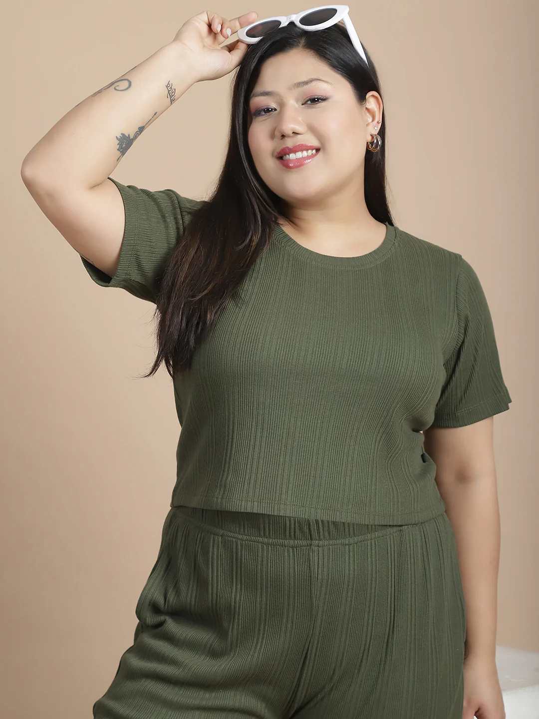 Women Green Slim Fit co-ords - Image 3
