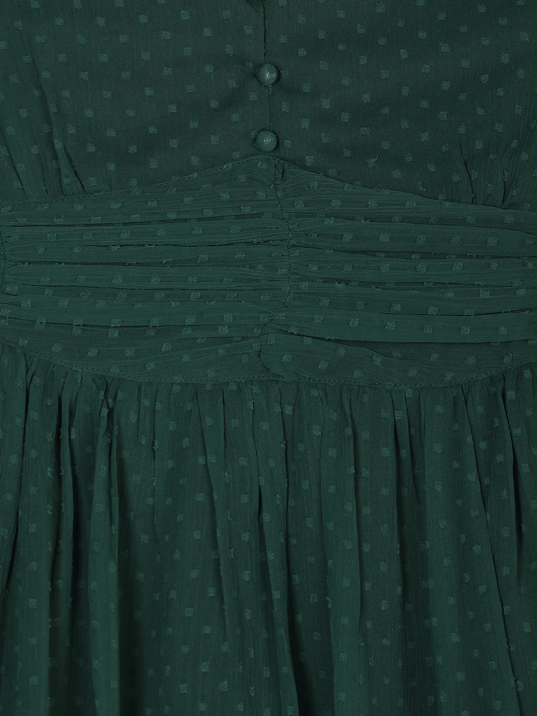 Women Green Self Design Textured Dress - Image 8