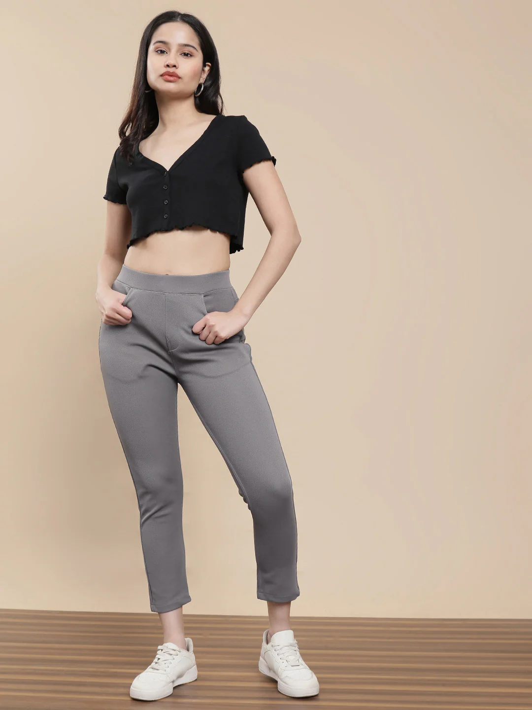 Women Grey Casual Jegging - Image 4