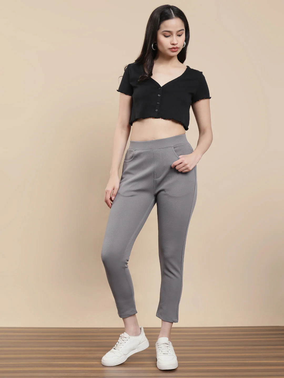 Women Grey Casual Jegging - Image 5