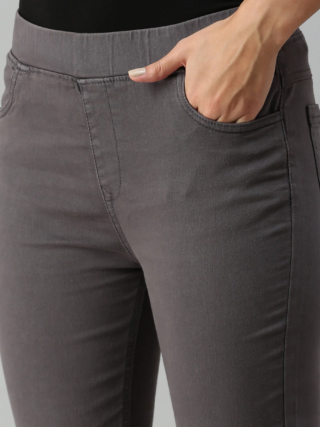 Women Grey Casual Legging - Image 3