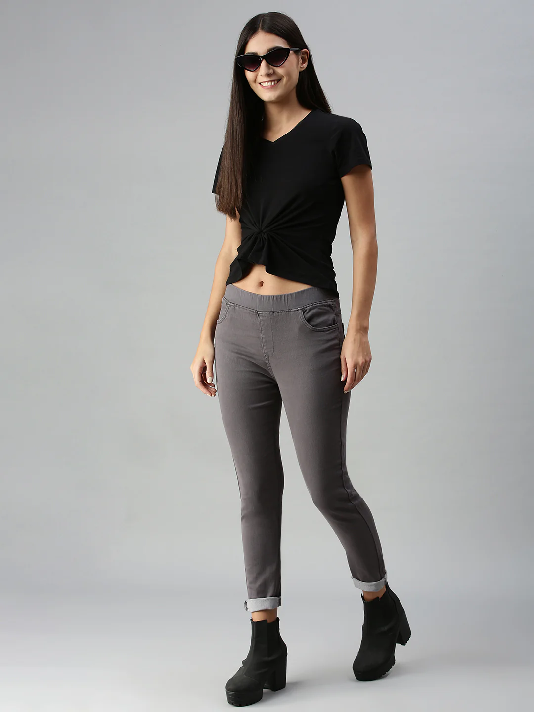 Women Grey Casual Legging - Image 5
