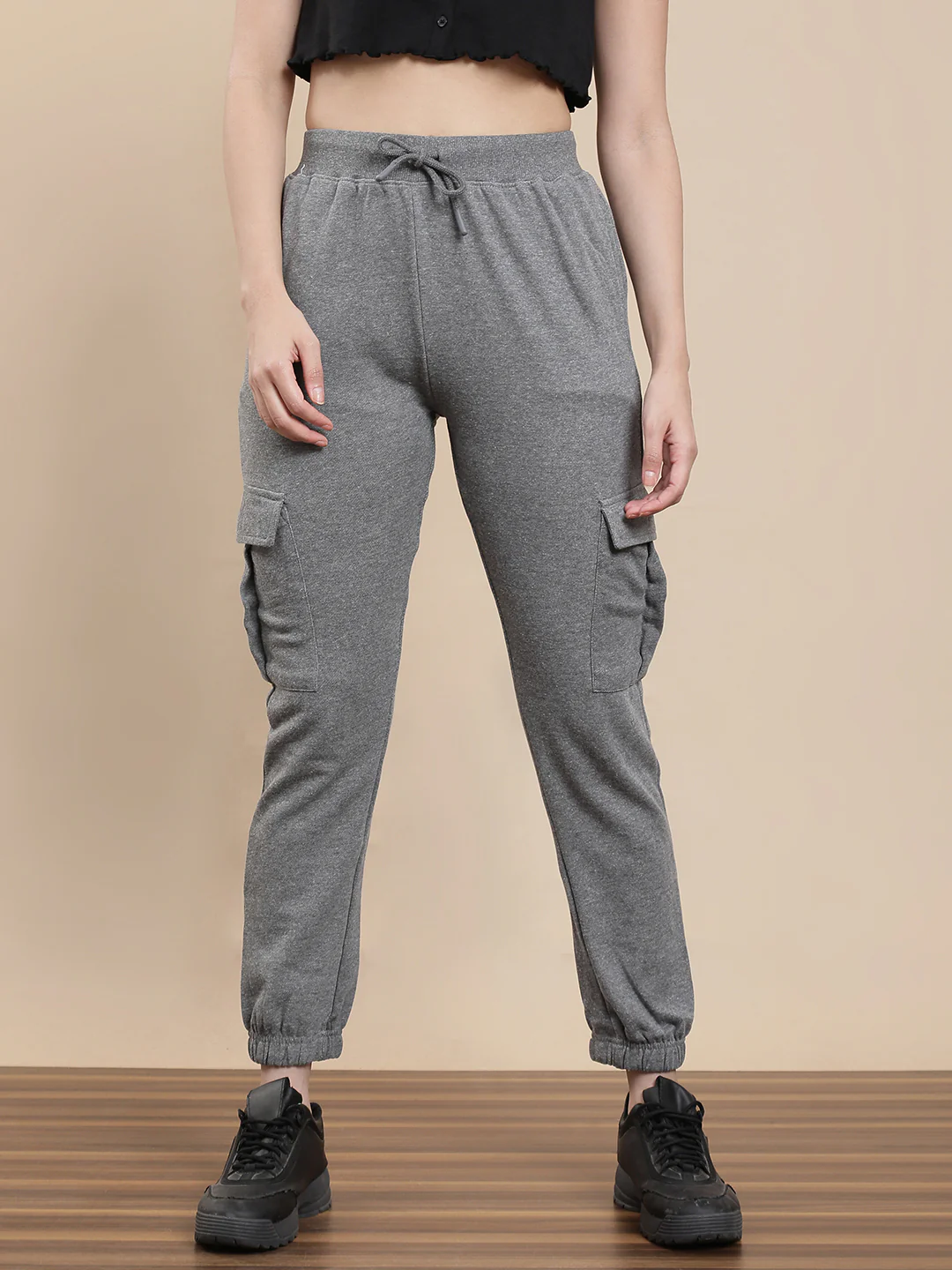 Women Grey Casual Jogger - Image 3