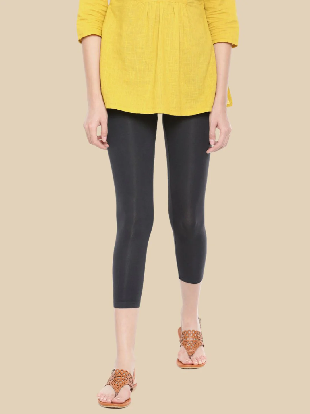 Women Grey Casual Leggings - Image 2