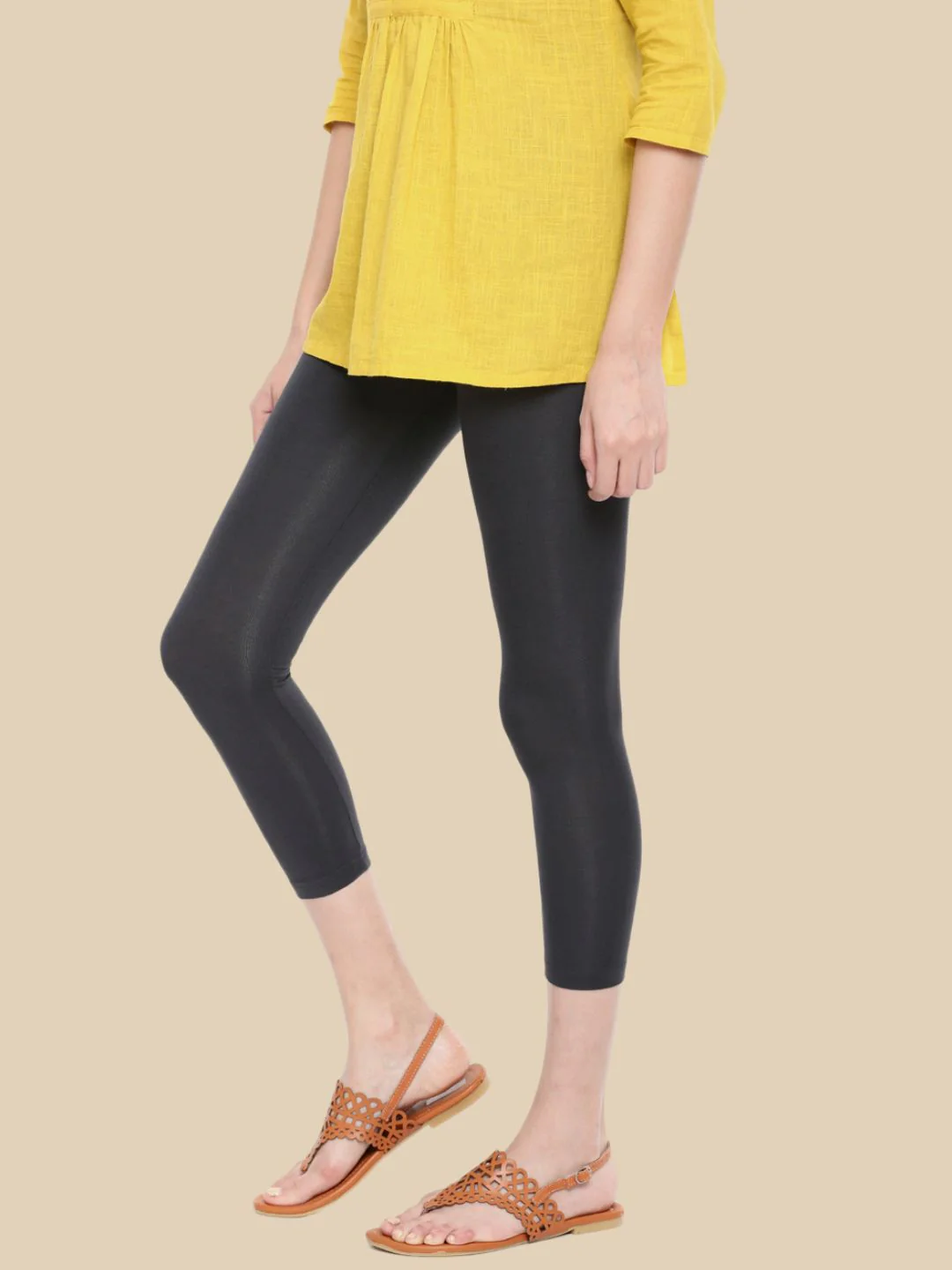 Women Grey Casual Leggings - Image 3