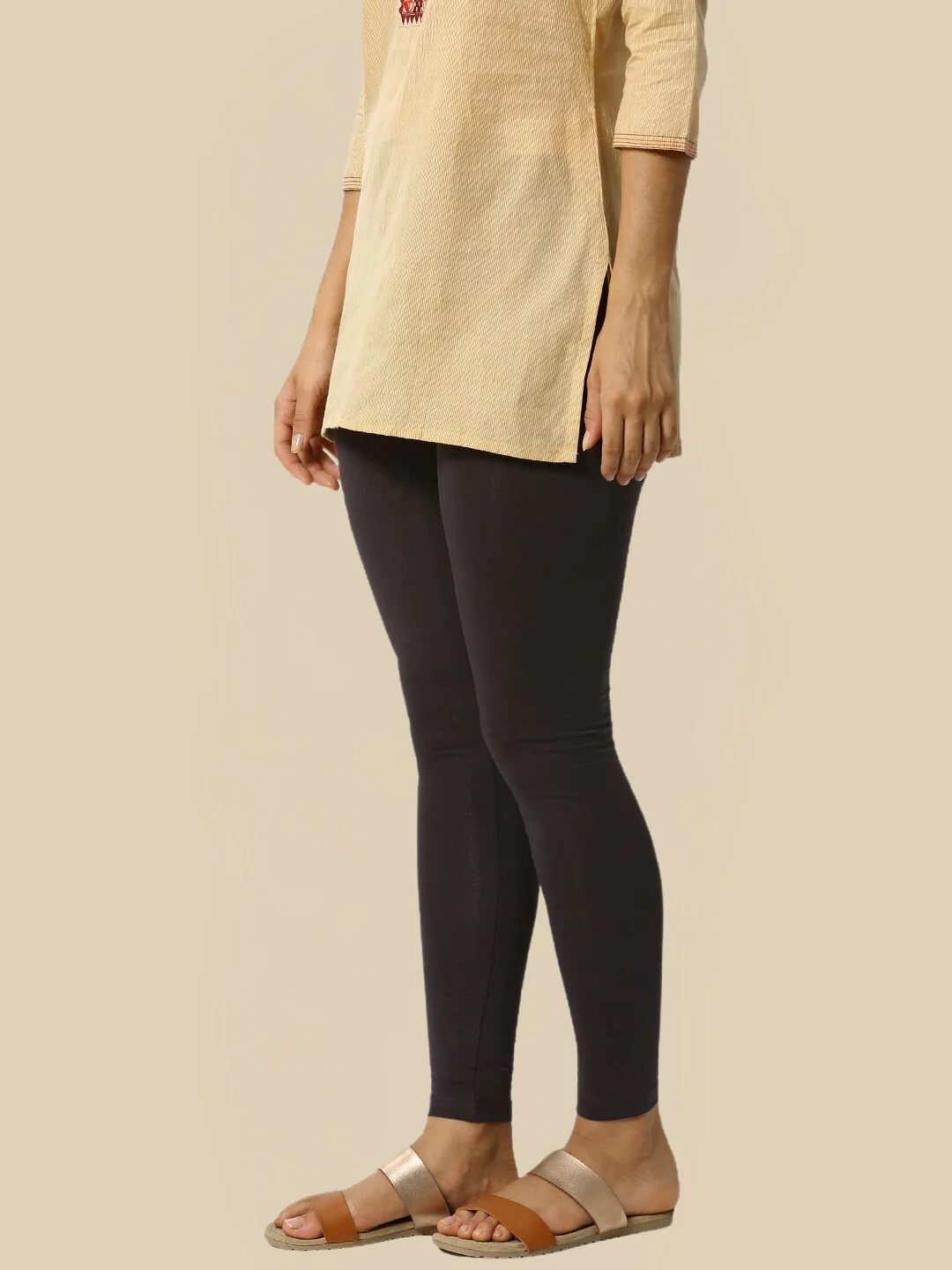 Women Grey Casual Leggings - Image 2