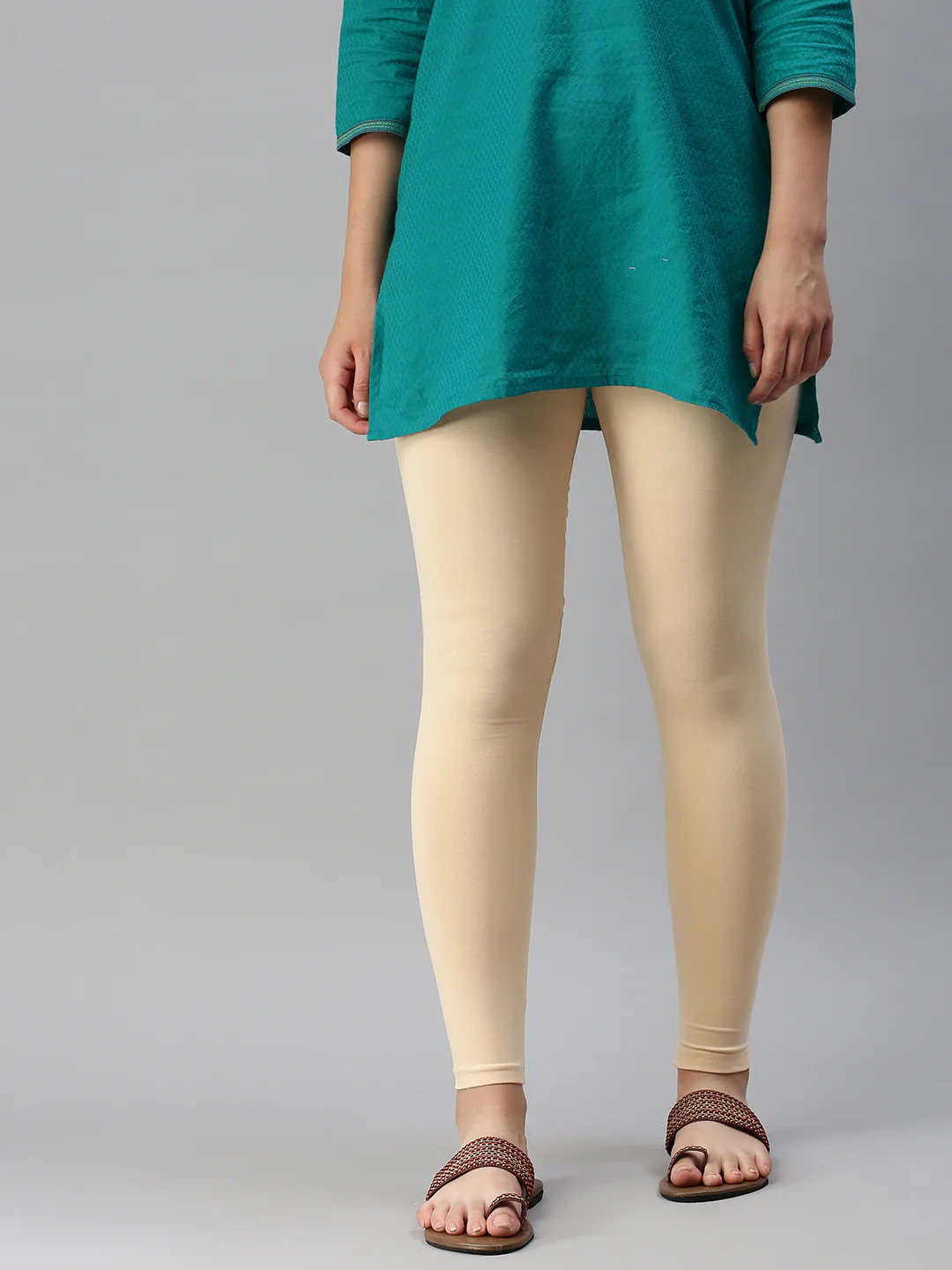 Women Grey Casual Leggings - Image 2