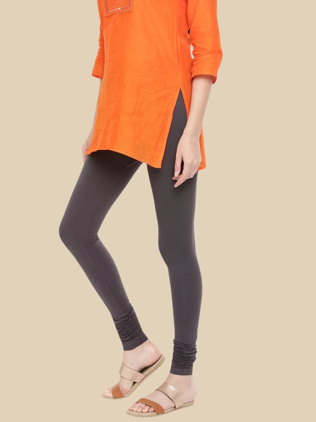 Women Grey Casual Leggings - Image 2