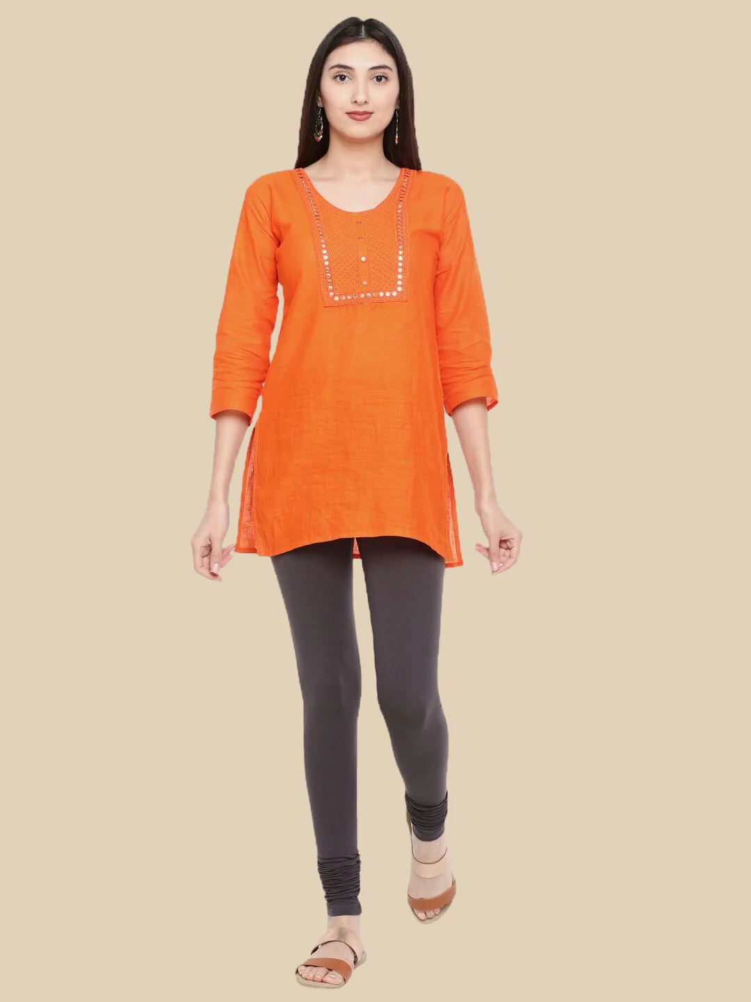 Women Grey Casual Leggings - Image 4