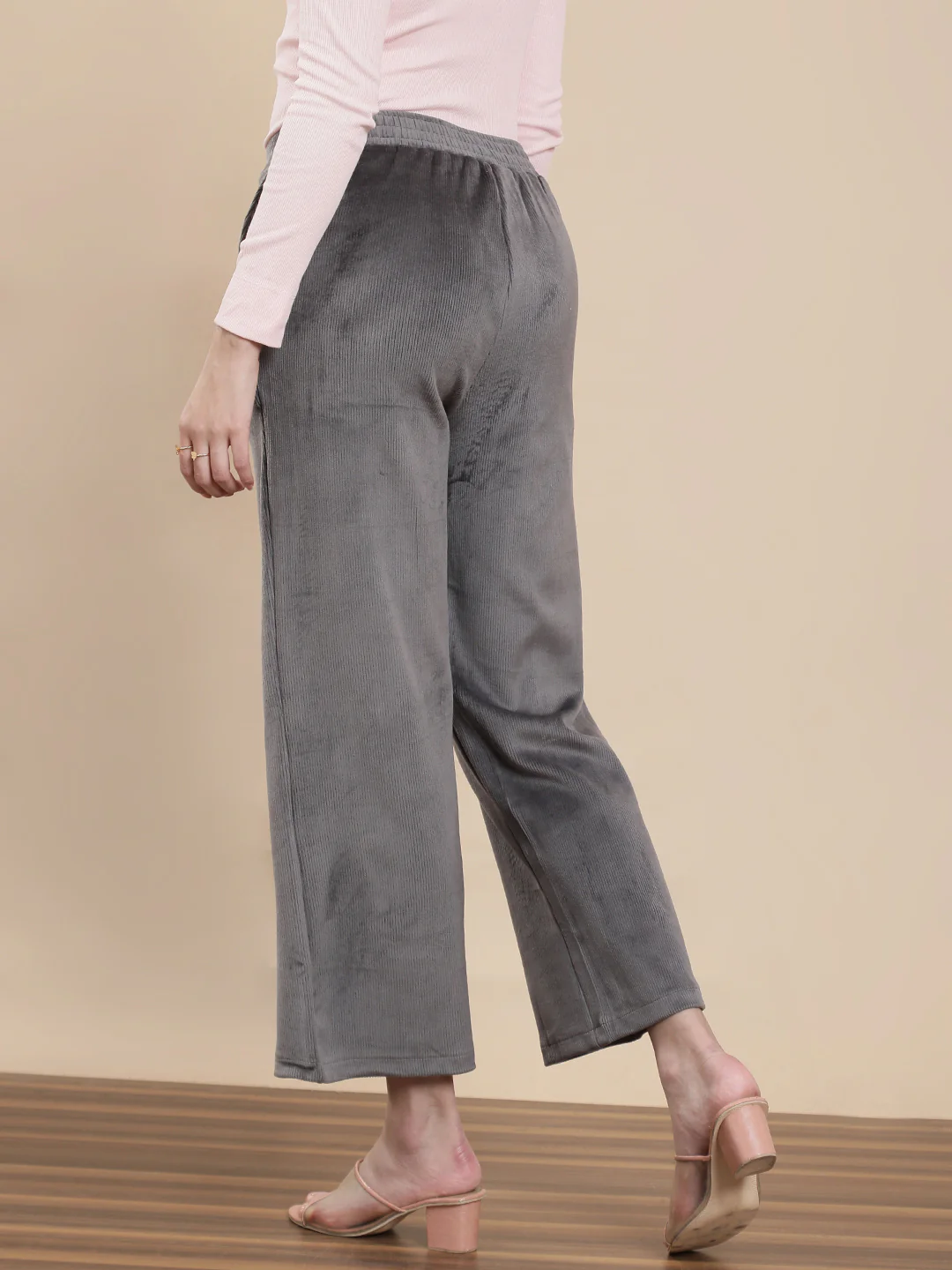 Women Grey Casual Palazzo - Image 2