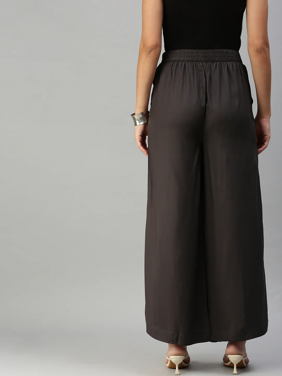 Women Grey Casual Palazzo - Image 2