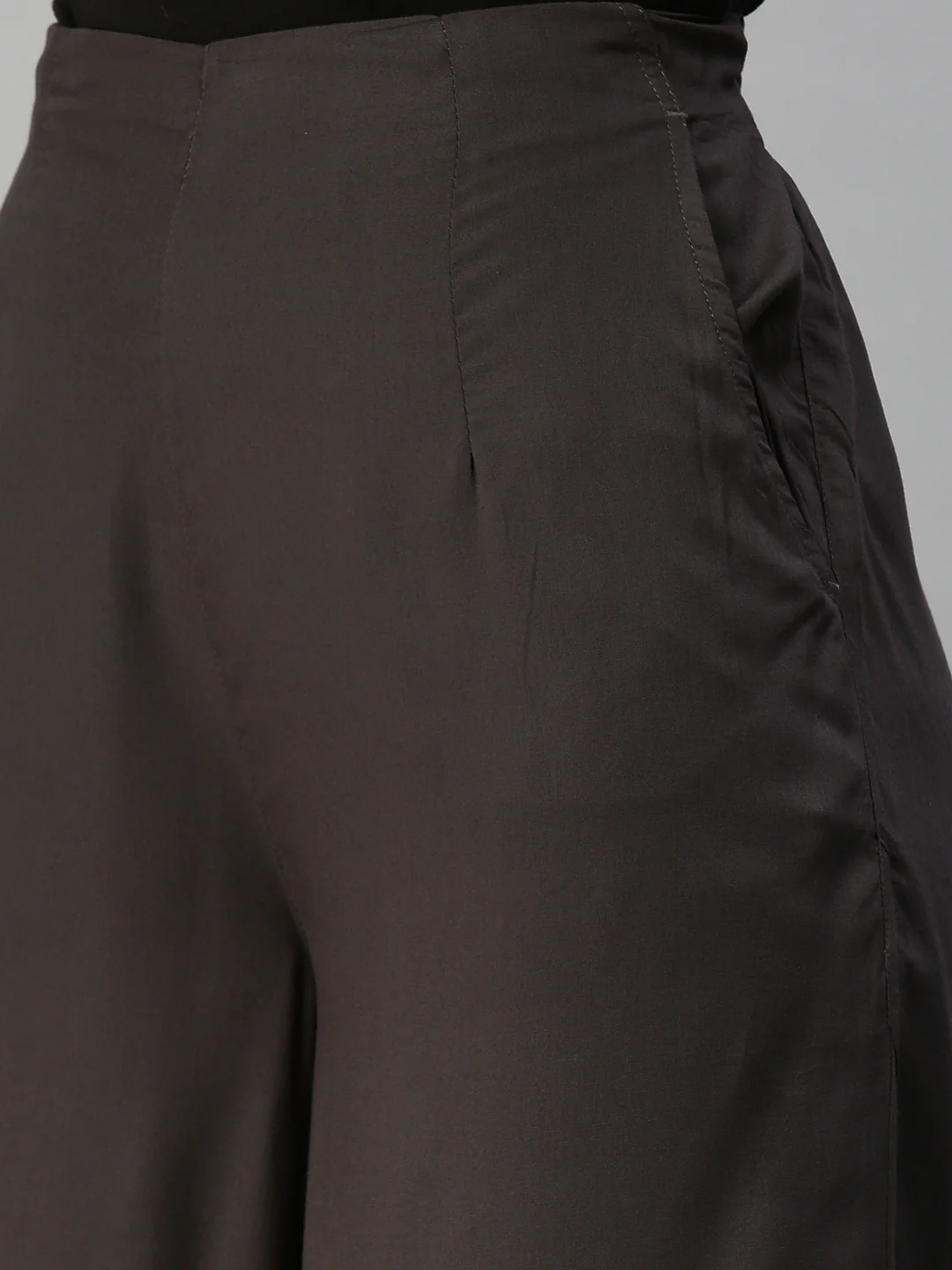 Women Grey Casual Palazzo - Image 3