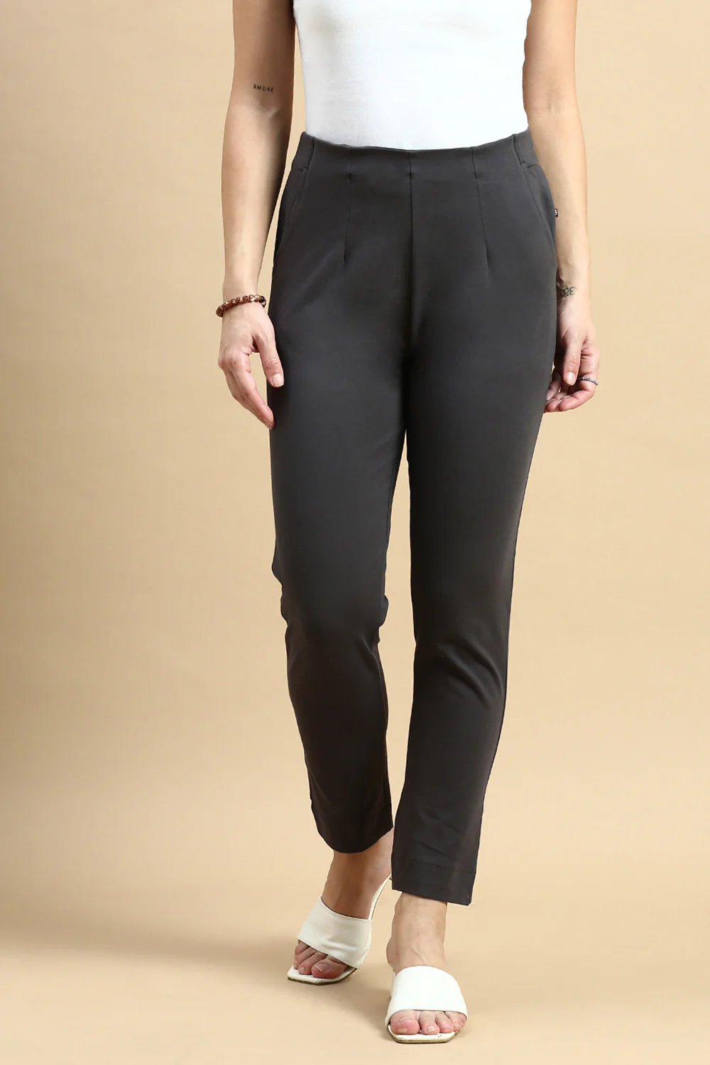 Women Grey Casual Pants - Image 2