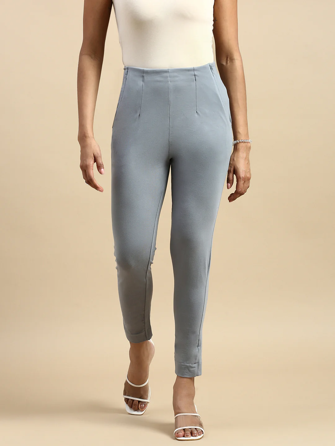 Women Grey Casual Pants - Image 3