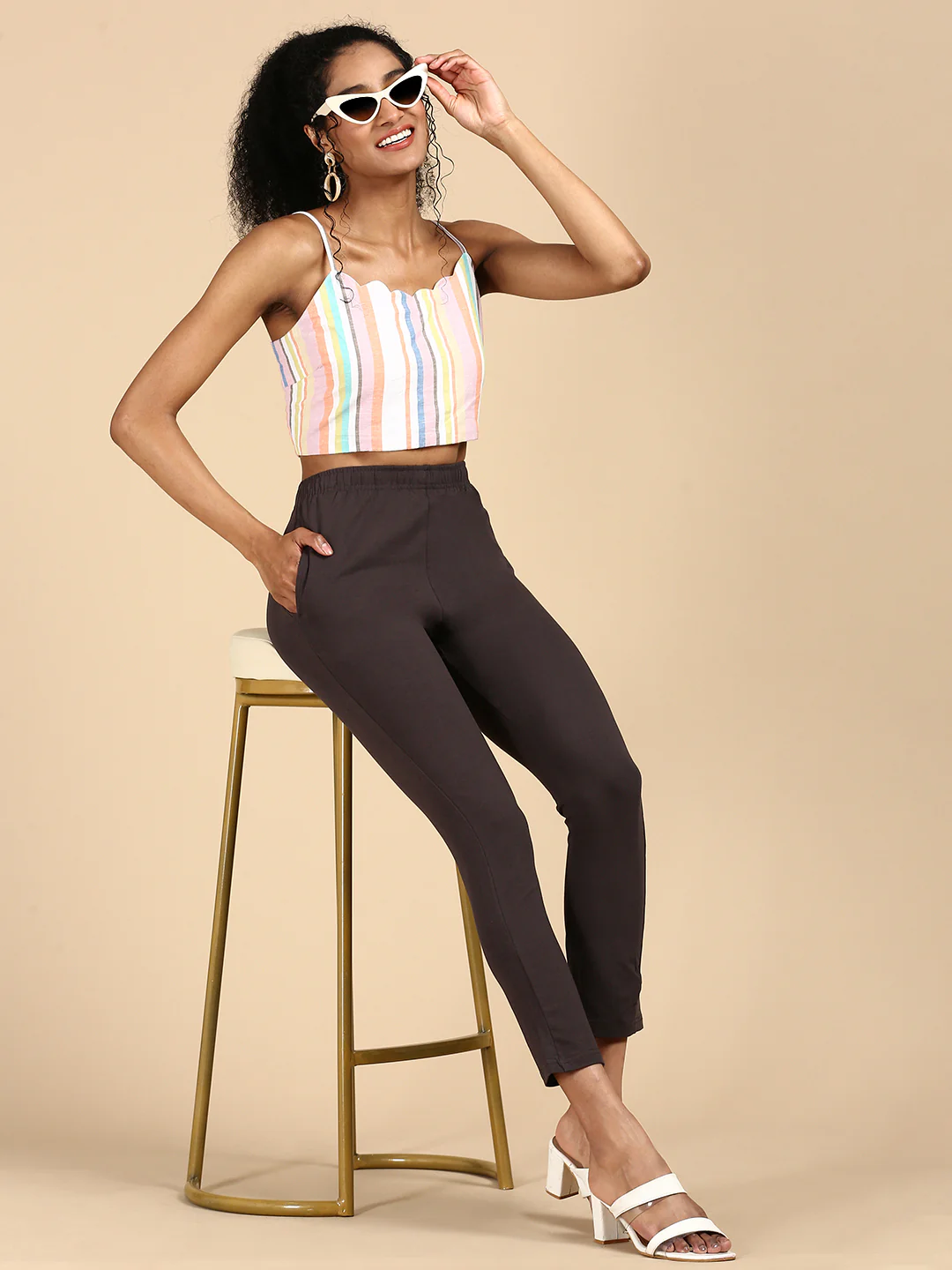 Women Grey Casual Pants - Image 5