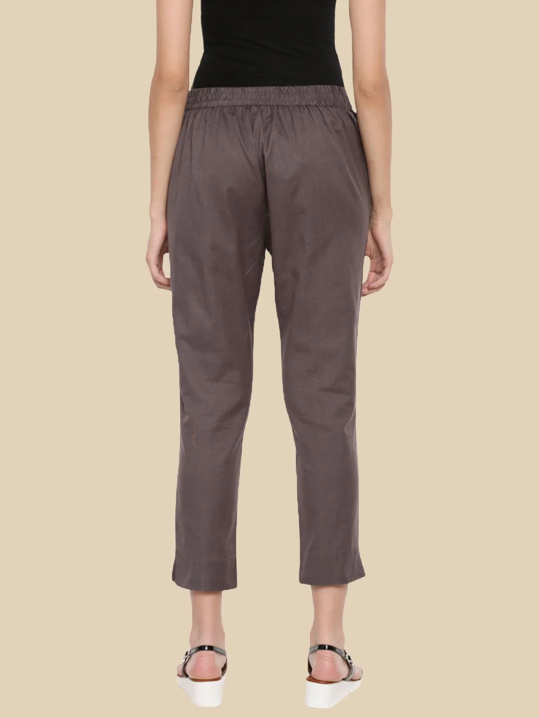 Women Grey Casual Pants - Image 2