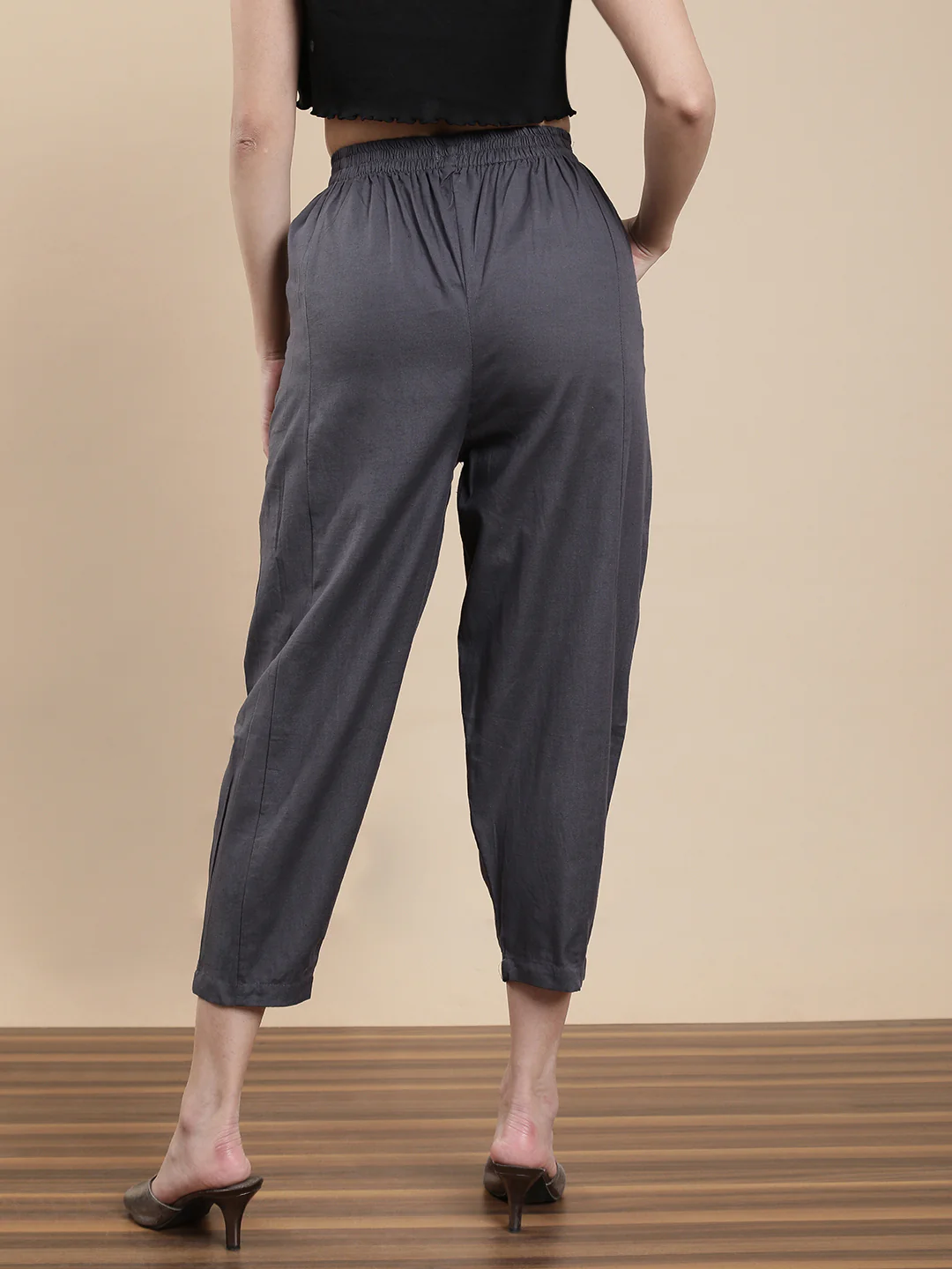 Women Grey Casual Pants - Image 2