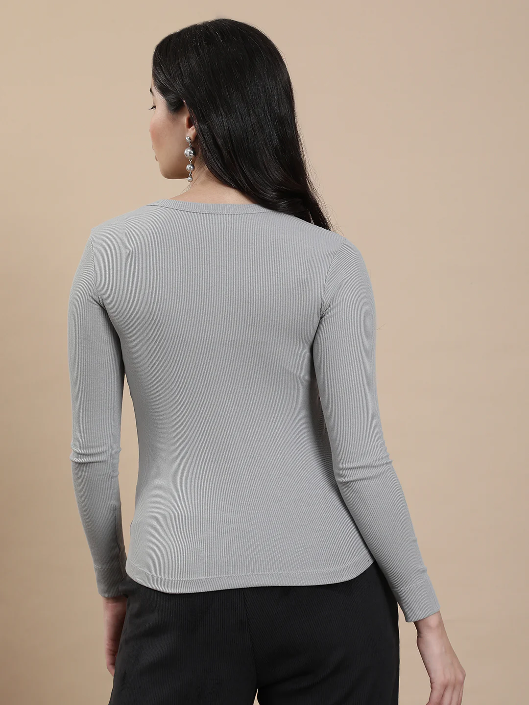 Women Grey Casual Top - Image 2