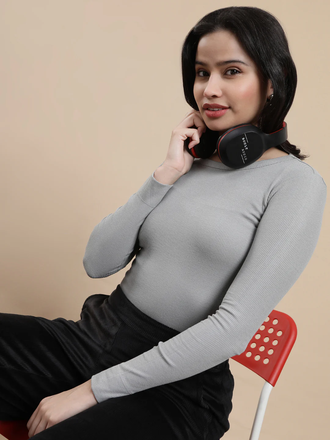 Women Grey Casual Top - Image 3