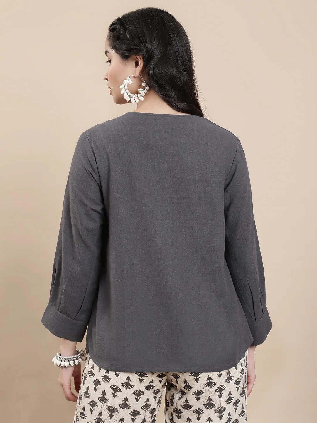 Women Grey Casual Top - Image 2