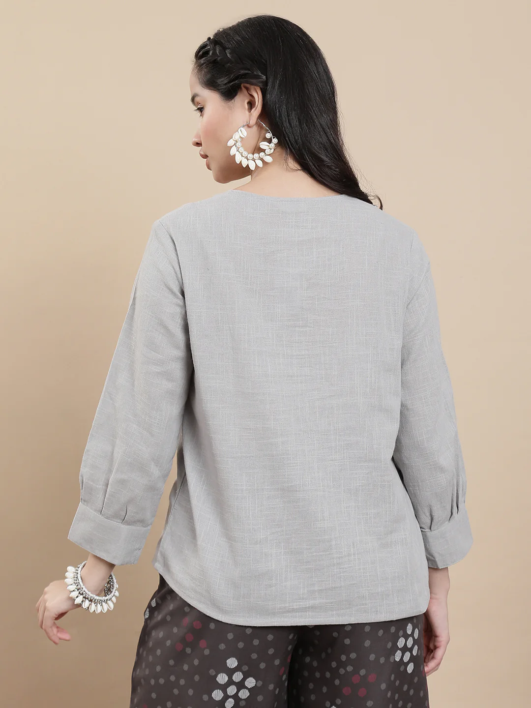 Women Grey Casual Top - Image 2