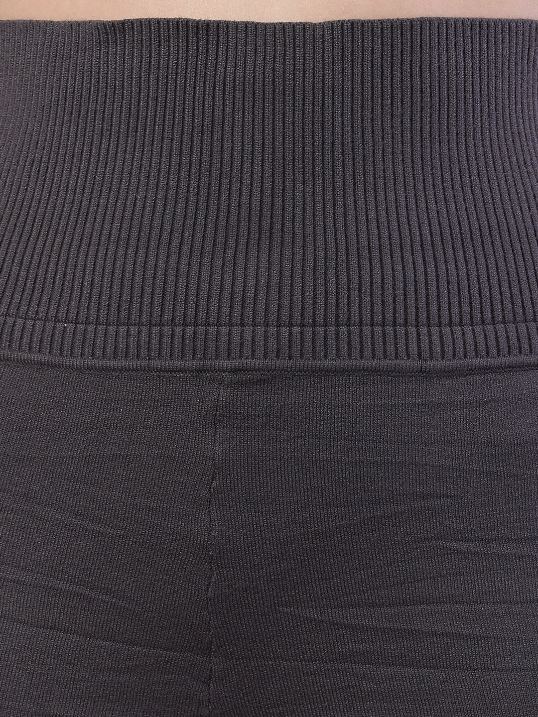 Women Grey Cotton High-Waisted Trouser - Image 5