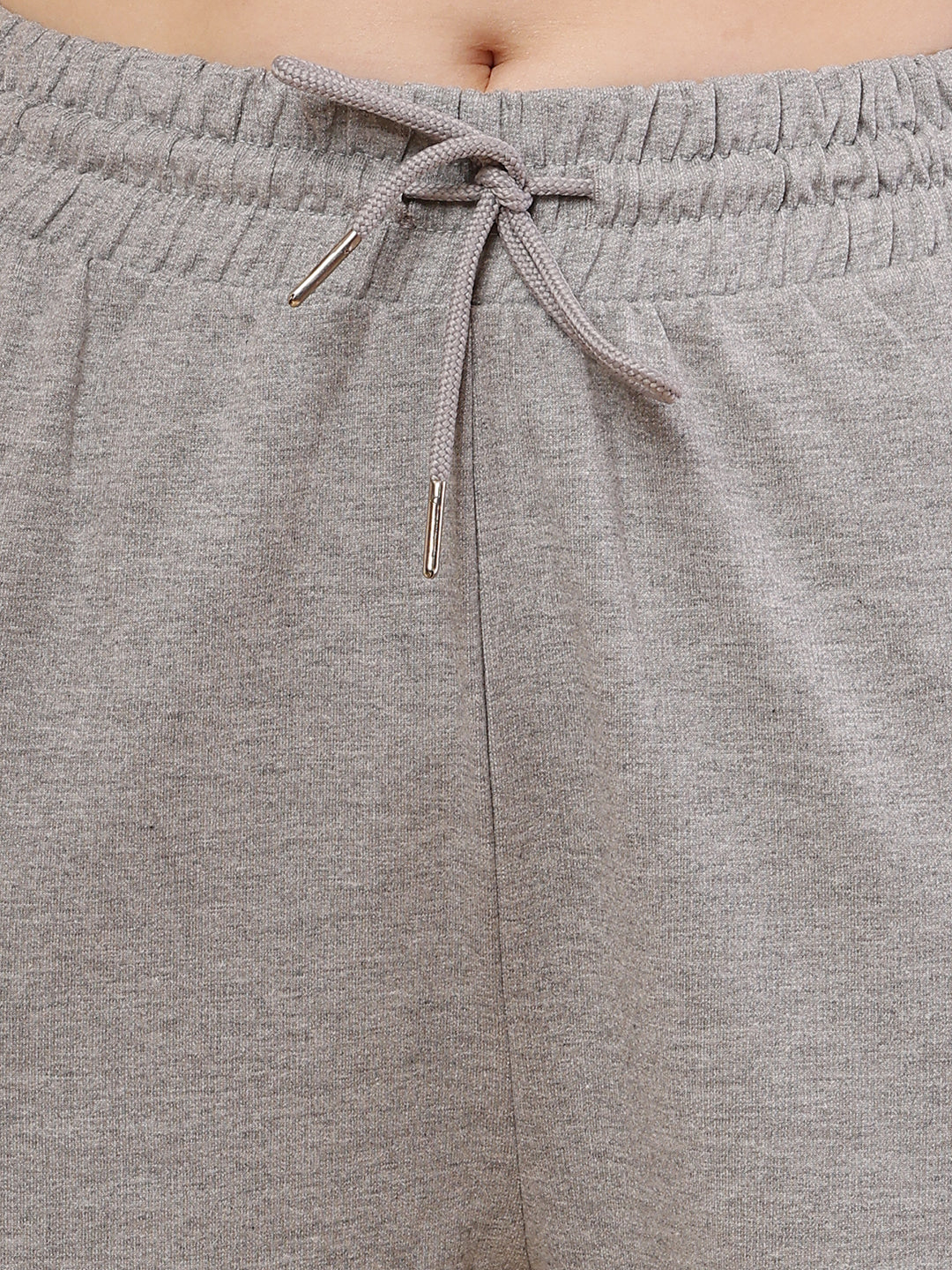 Women Grey Drawstring Cotton Trouser - Image 5