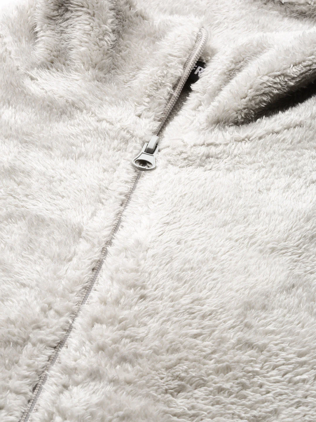Women Grey Drawstring Faux Fur Jacket - Image 5