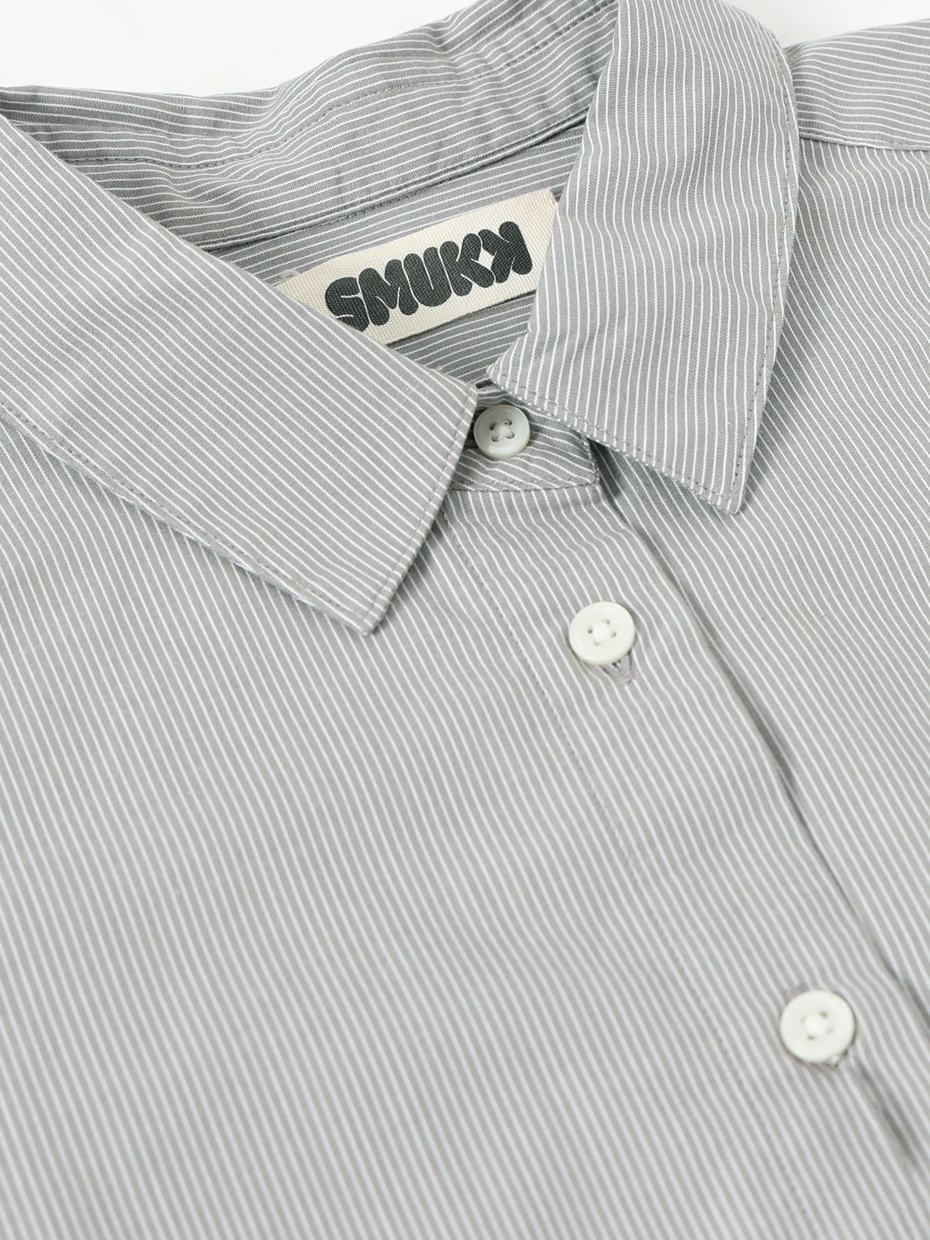 Women Grey Fine Stripe Shirt - Image 8