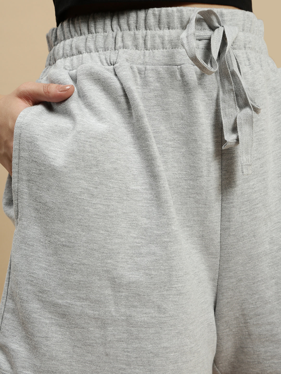 Women Grey French Terry Short - Image 4