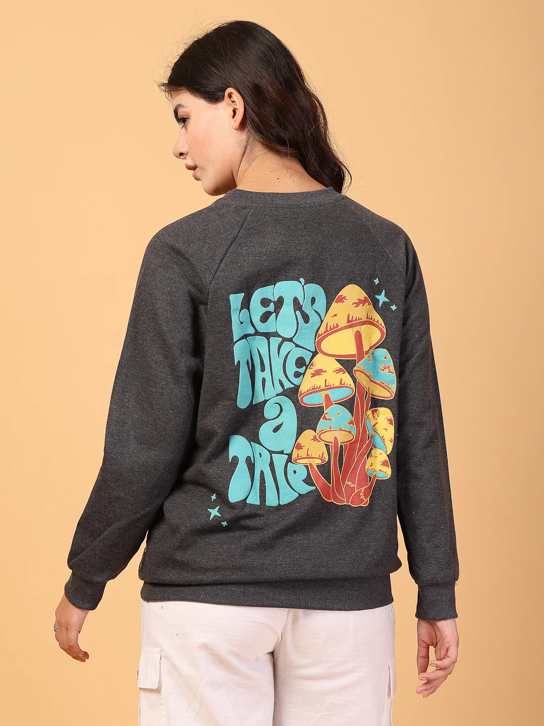 Women Grey Oversized Fleece Sweatshirt - Image 2
