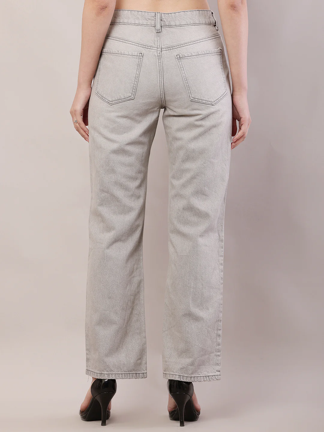 Women Grey Stretchable Pant - Image 4