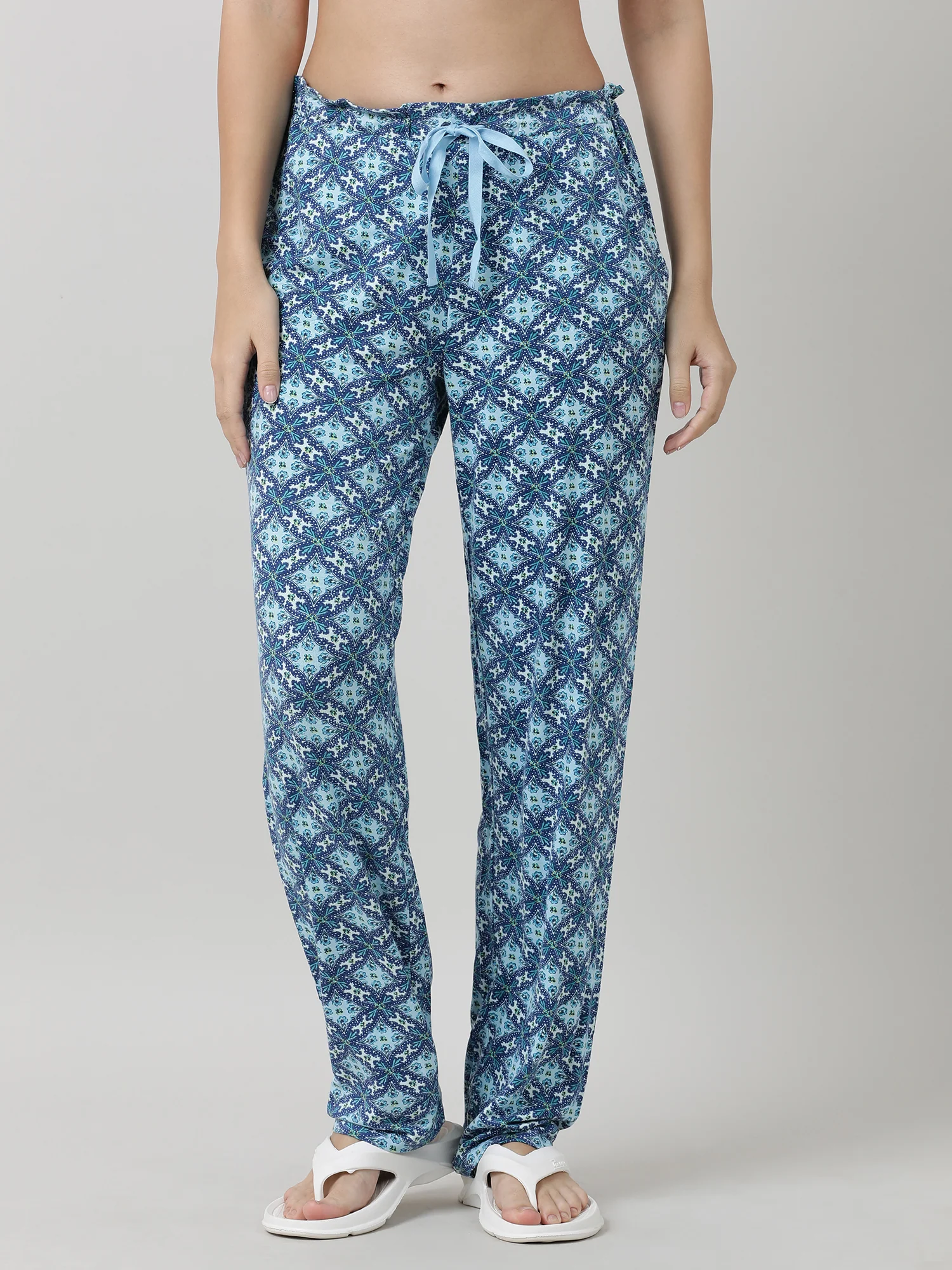 Women Indigo Printed  Lounge Pants - Image 2