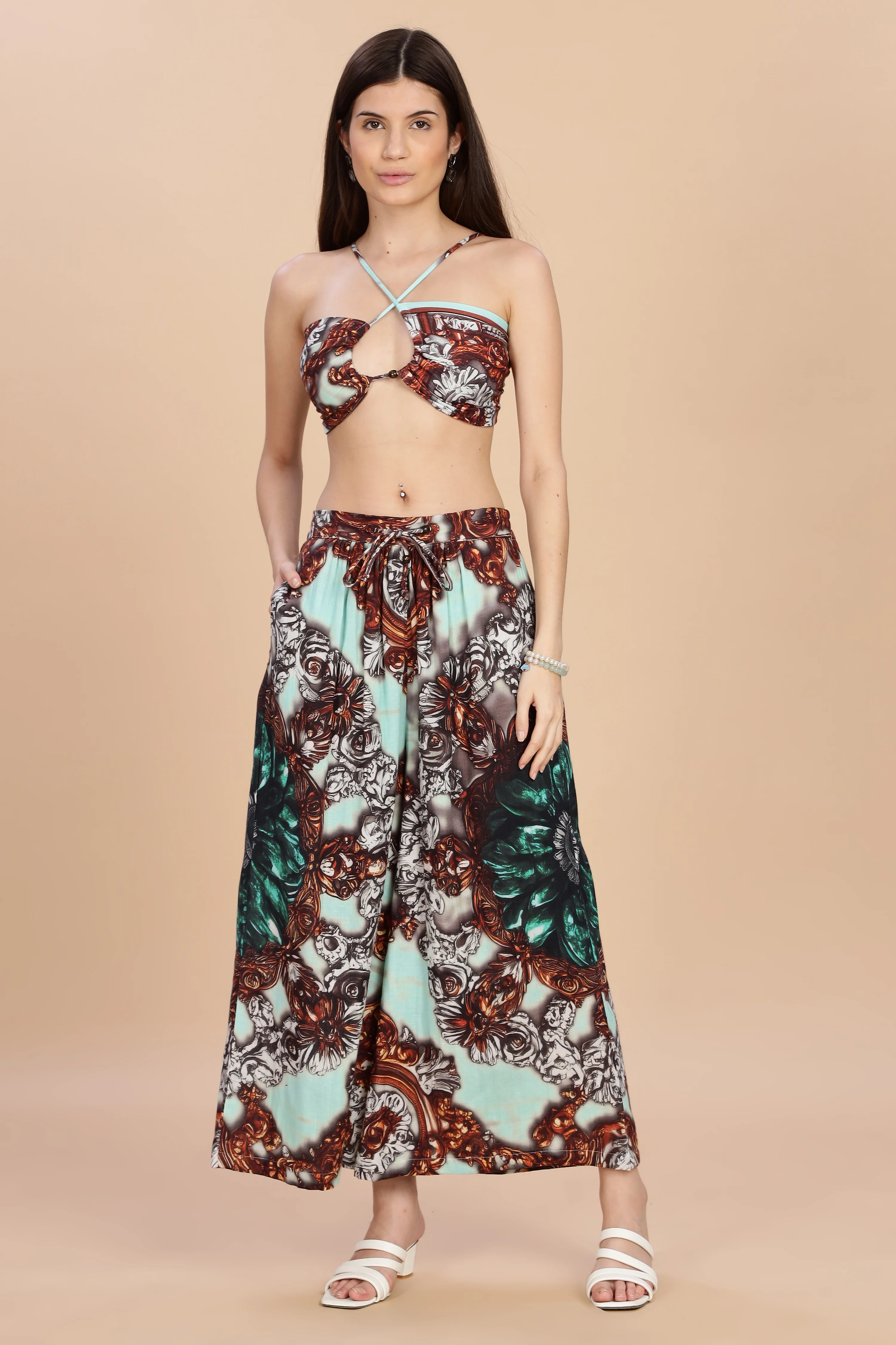 Women Jade Gauge Cotton Co-Ord Set - Image 7