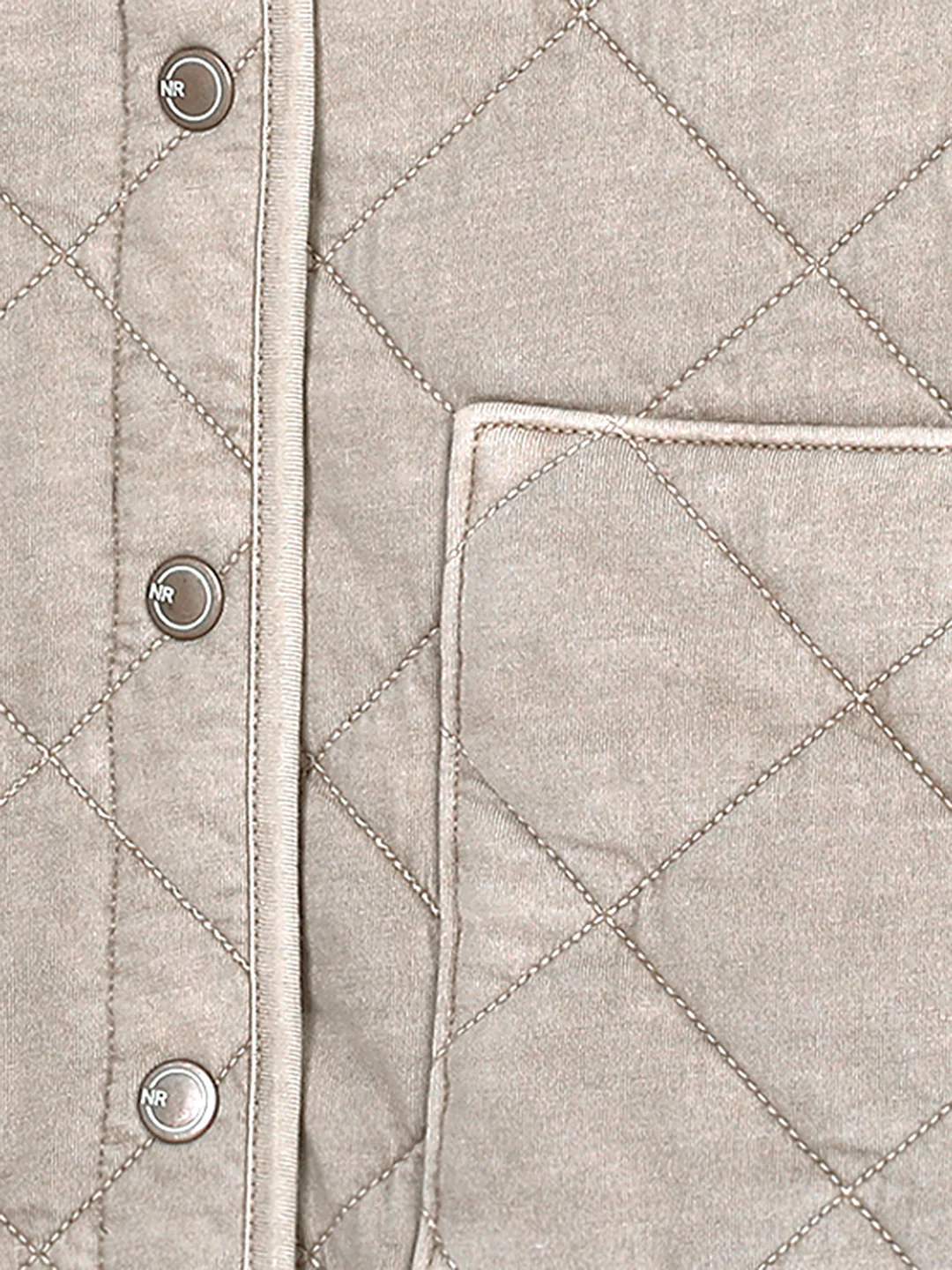 Women Khaki Oversized Quilted Jacket - Image 7