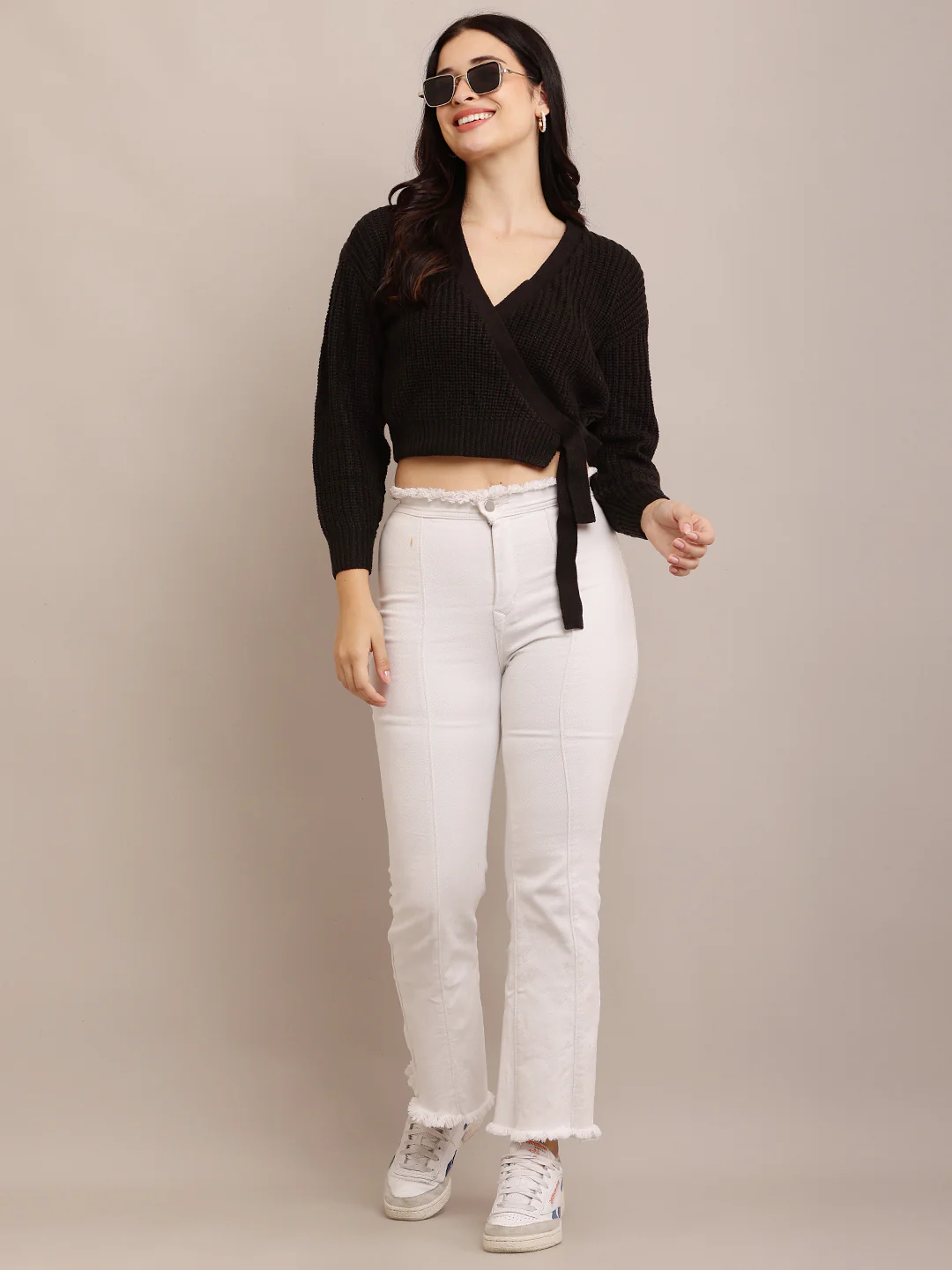 Women Knitted Black Cardigan - Image 3