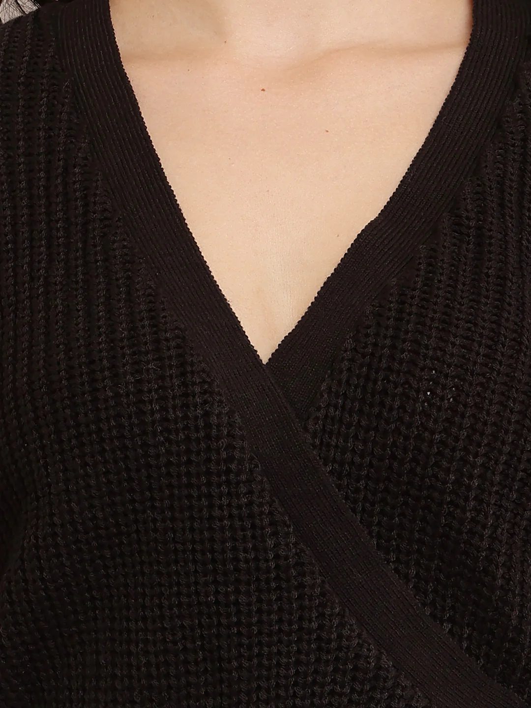 Women Knitted Black Cardigan - Image 5