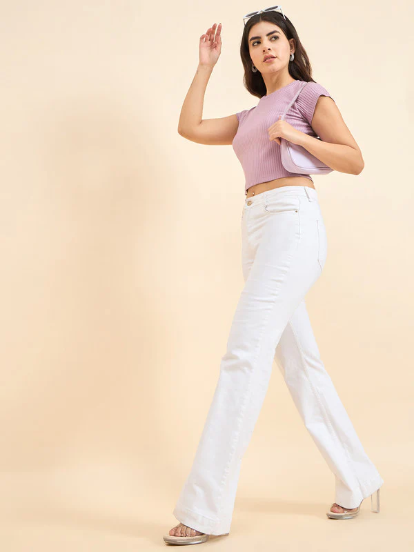 Women Lavender Short Sleeve Tank Top - Image 5