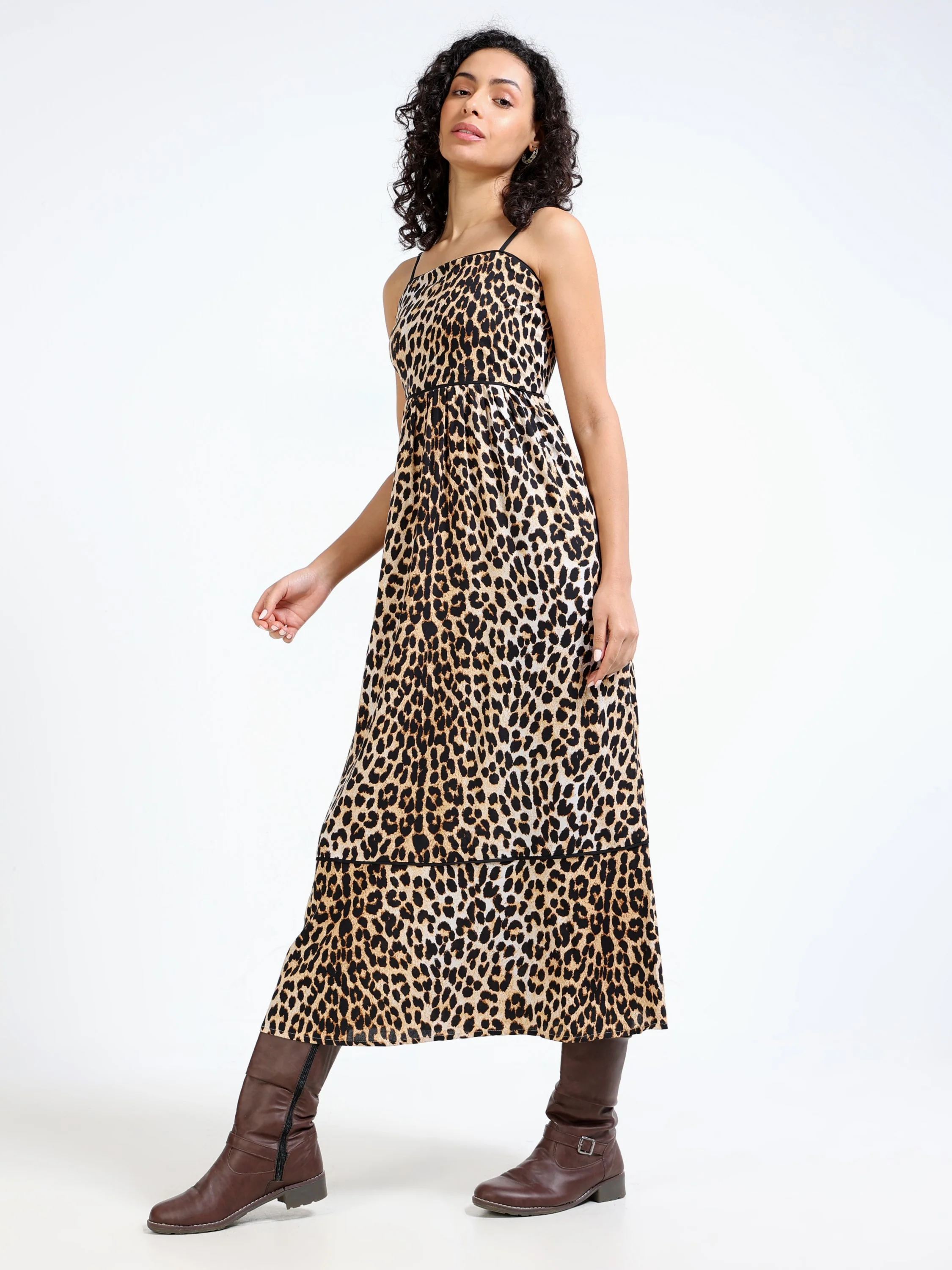 Women Leopard Print Long Dress - Image 6