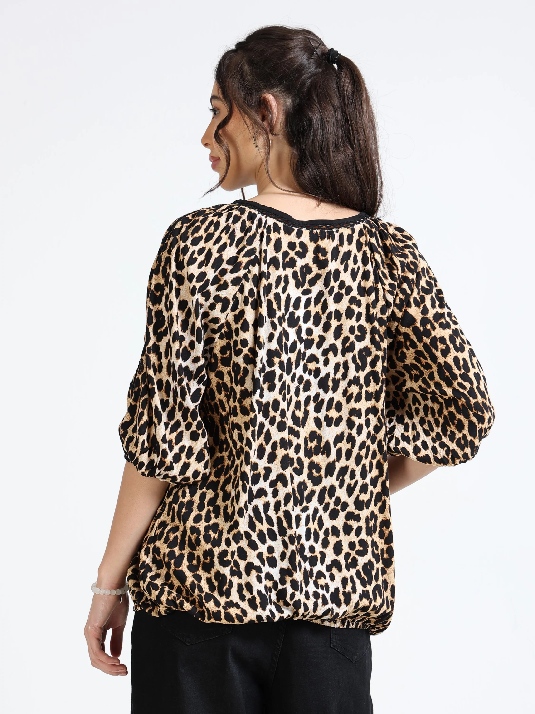 Women Animal Print Relaxed Top - Image 3