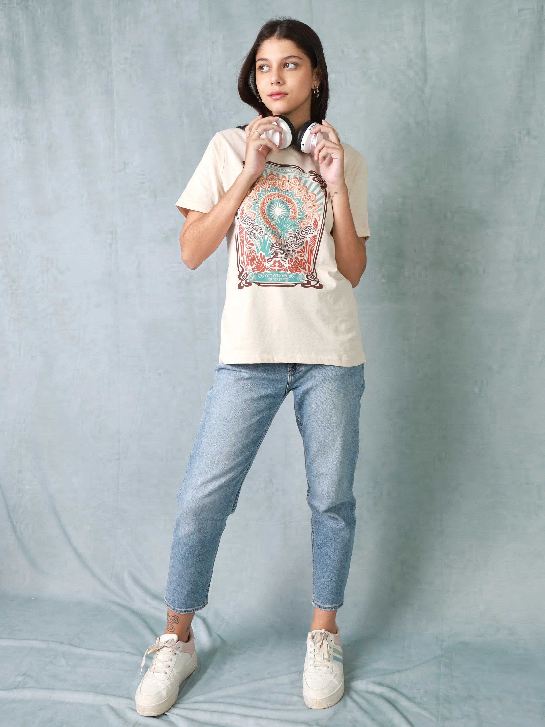 Women Light Beige Organic Cotton T-shirt - Image 2