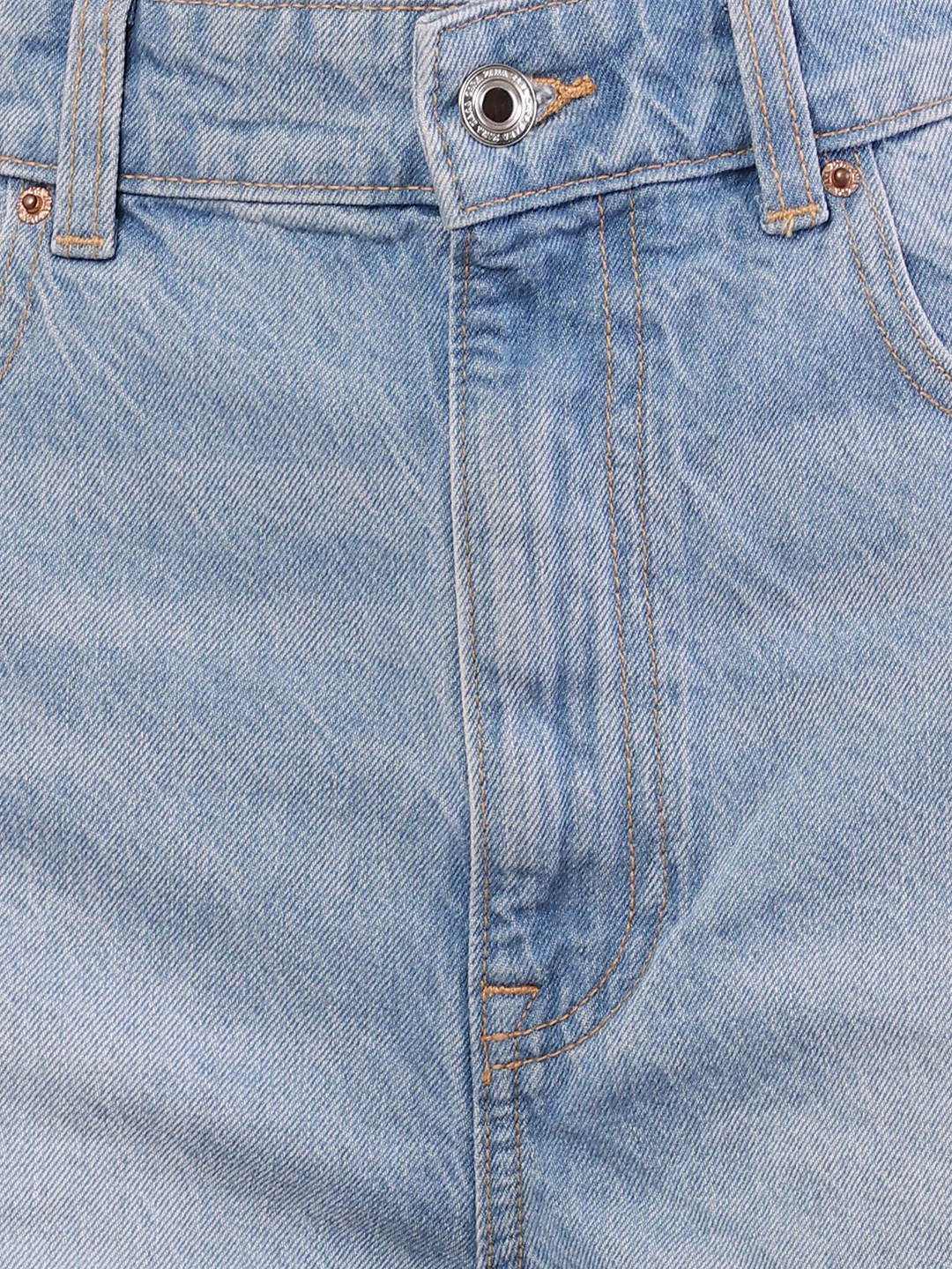 Women light blue cotton belt-loop shorts - Image 4