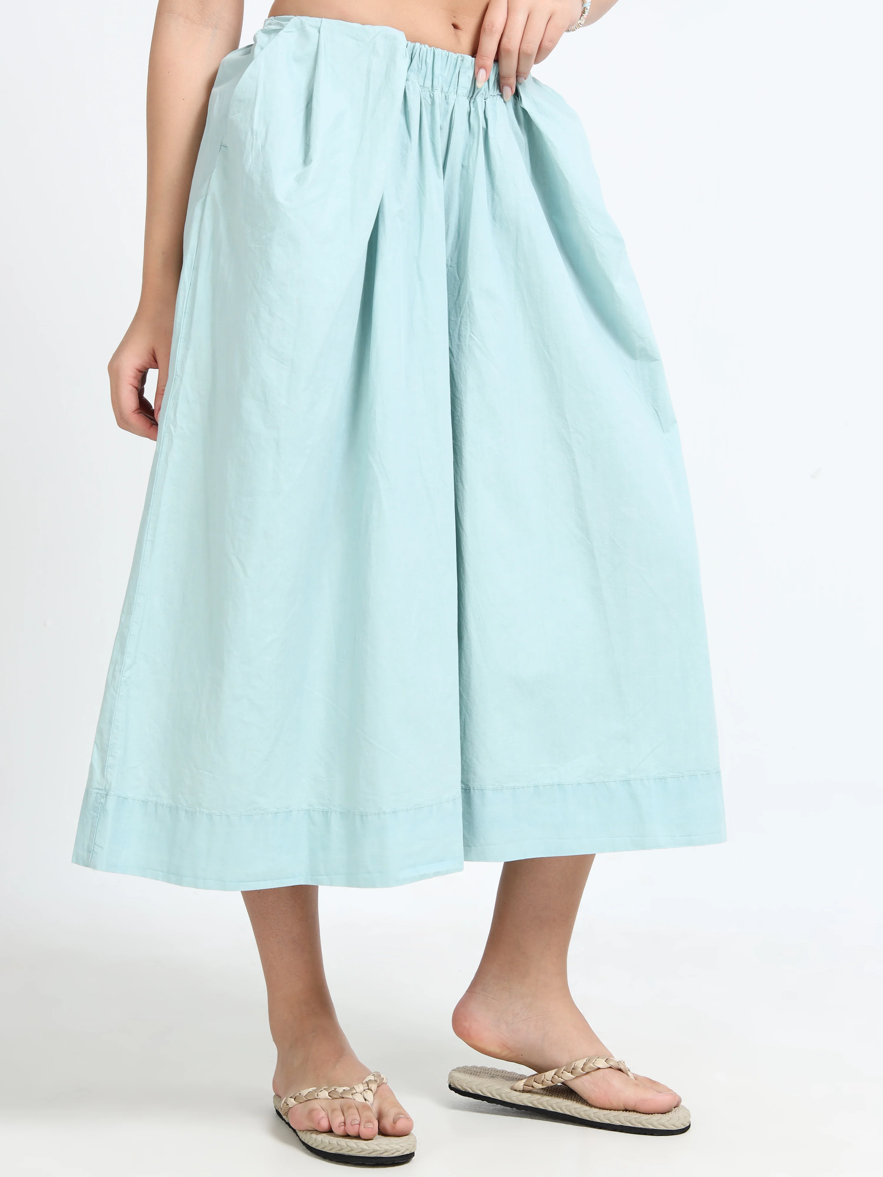 Women Blue Flare Fit Pants - Image 2