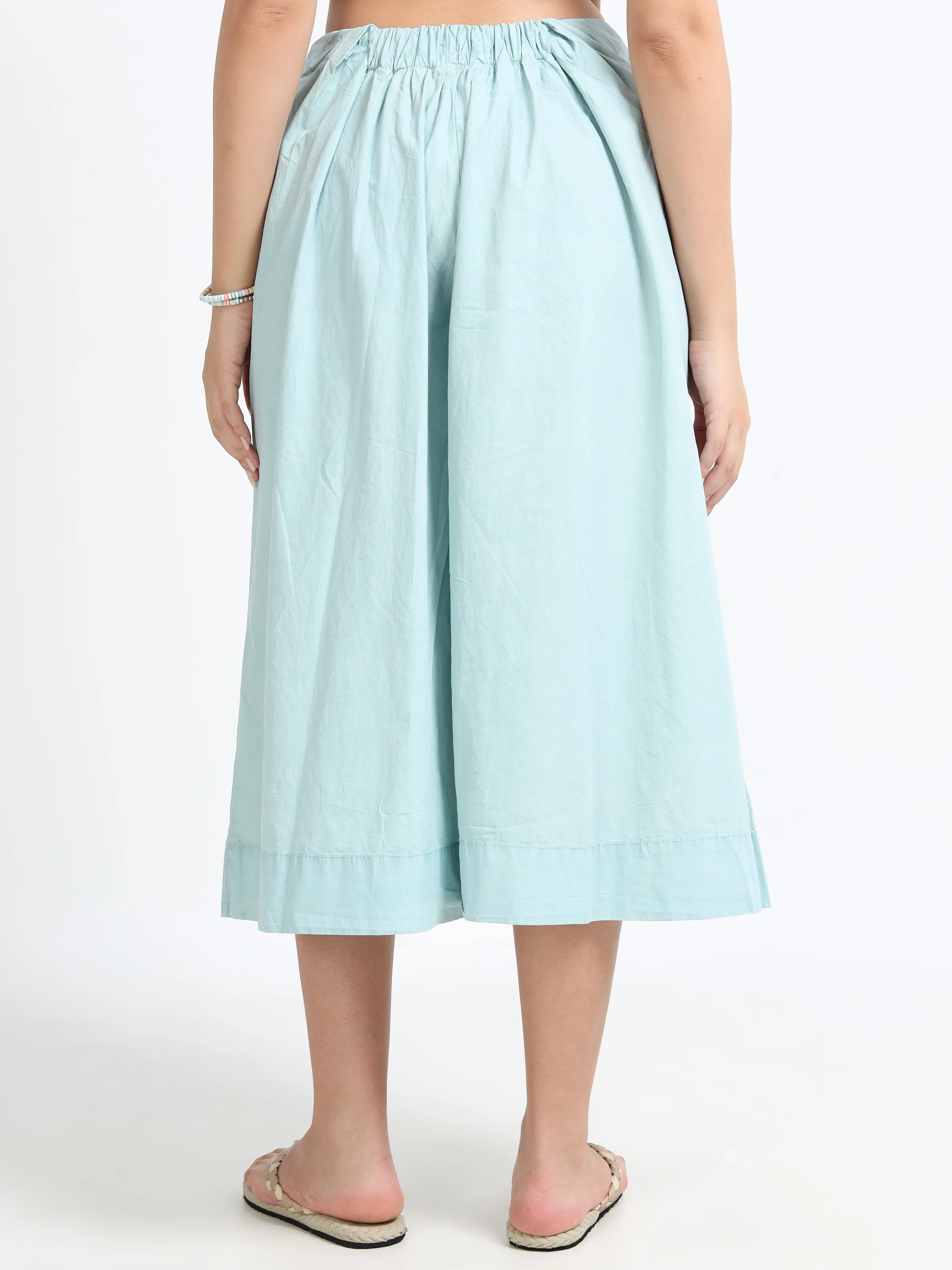Women Blue Flare Fit Pants - Image 6
