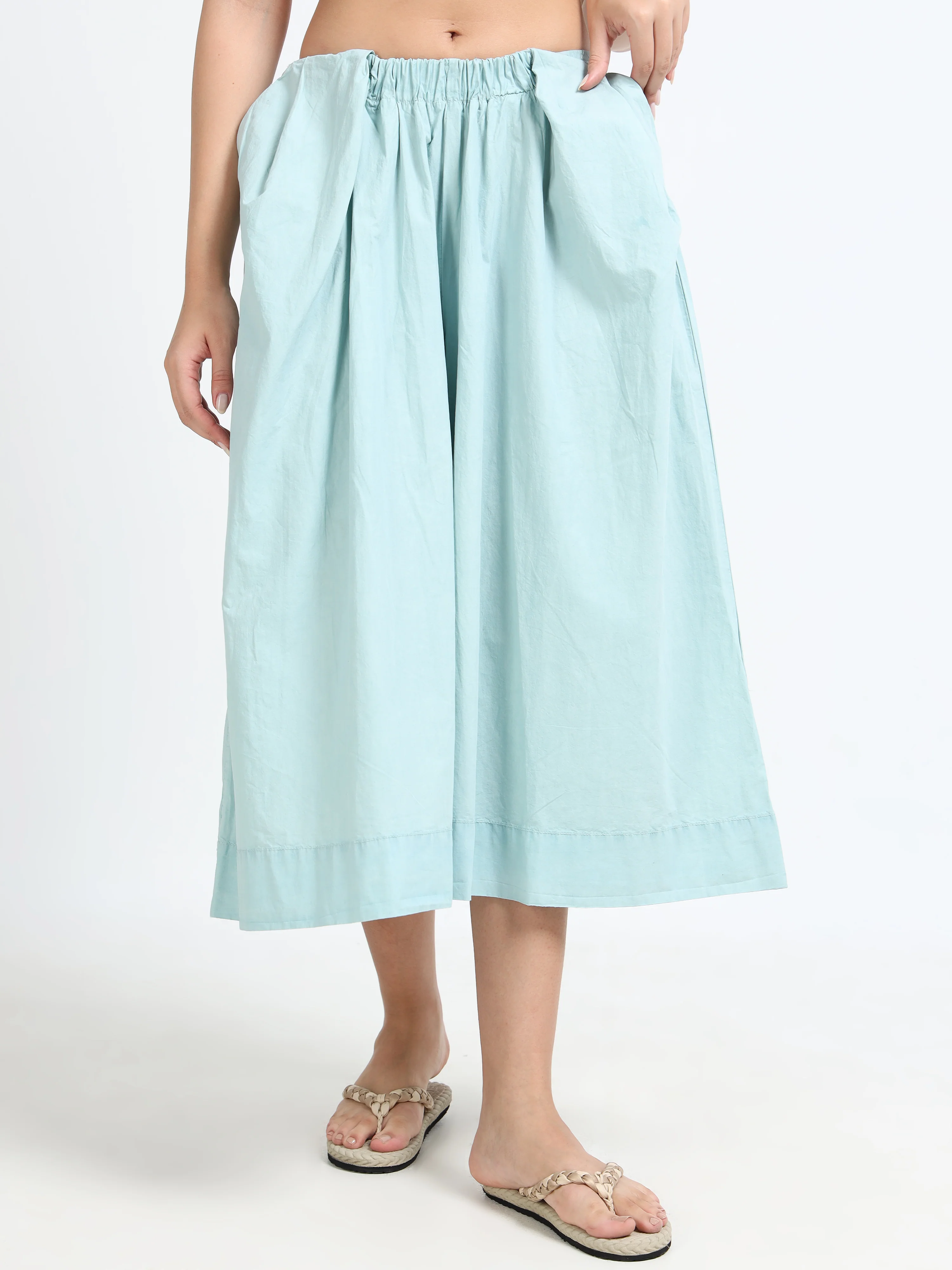 Women Blue Flare Fit Pants - Image 7