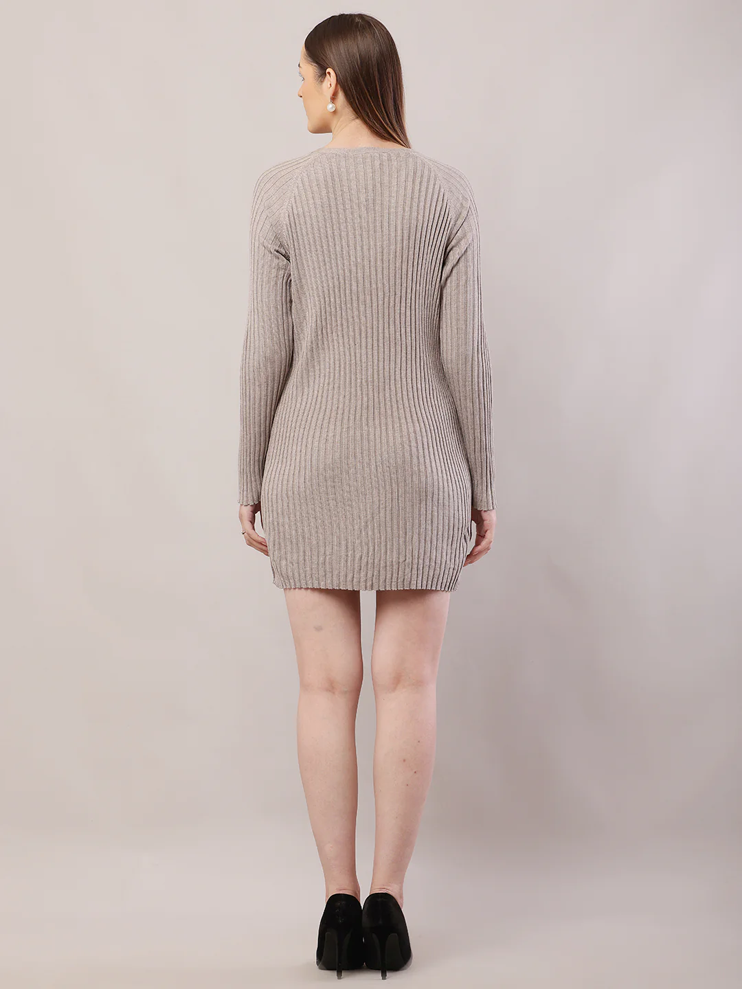 Women  Light Brown Sheath Dress - Image 4