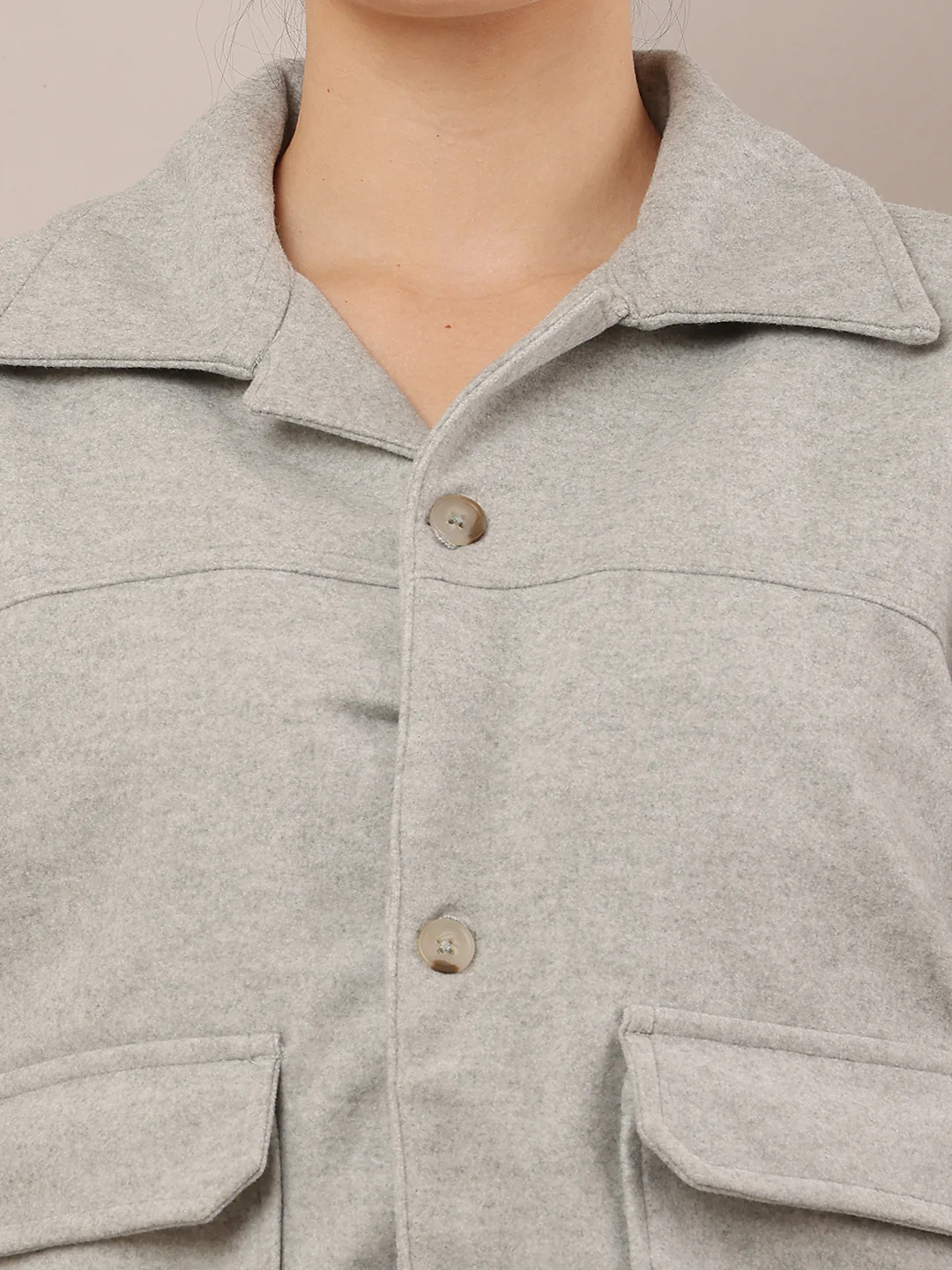 Women Light Green Cotton Jacket - Image 5