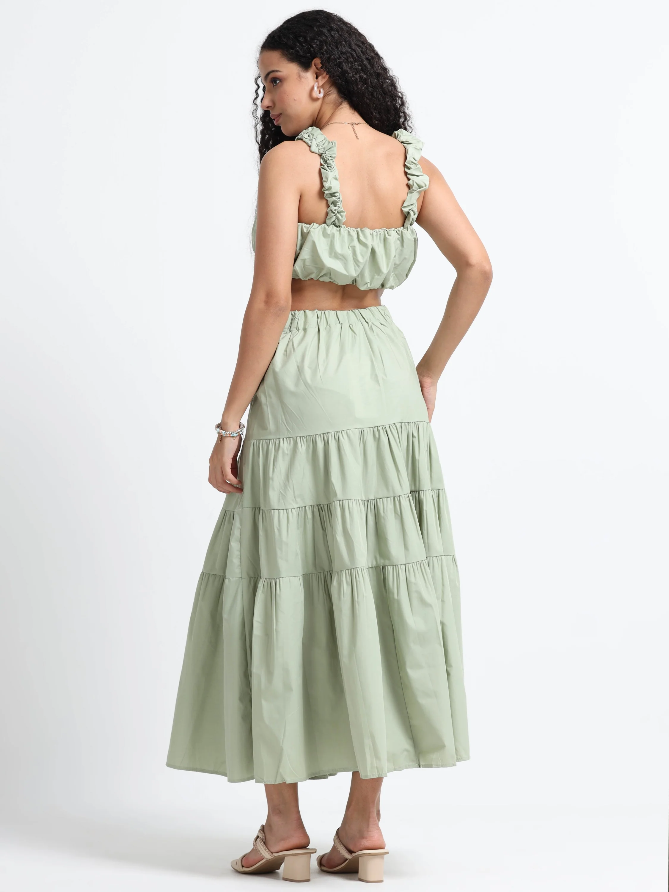 Women Olive and Flare Co-ord Set - Image 5